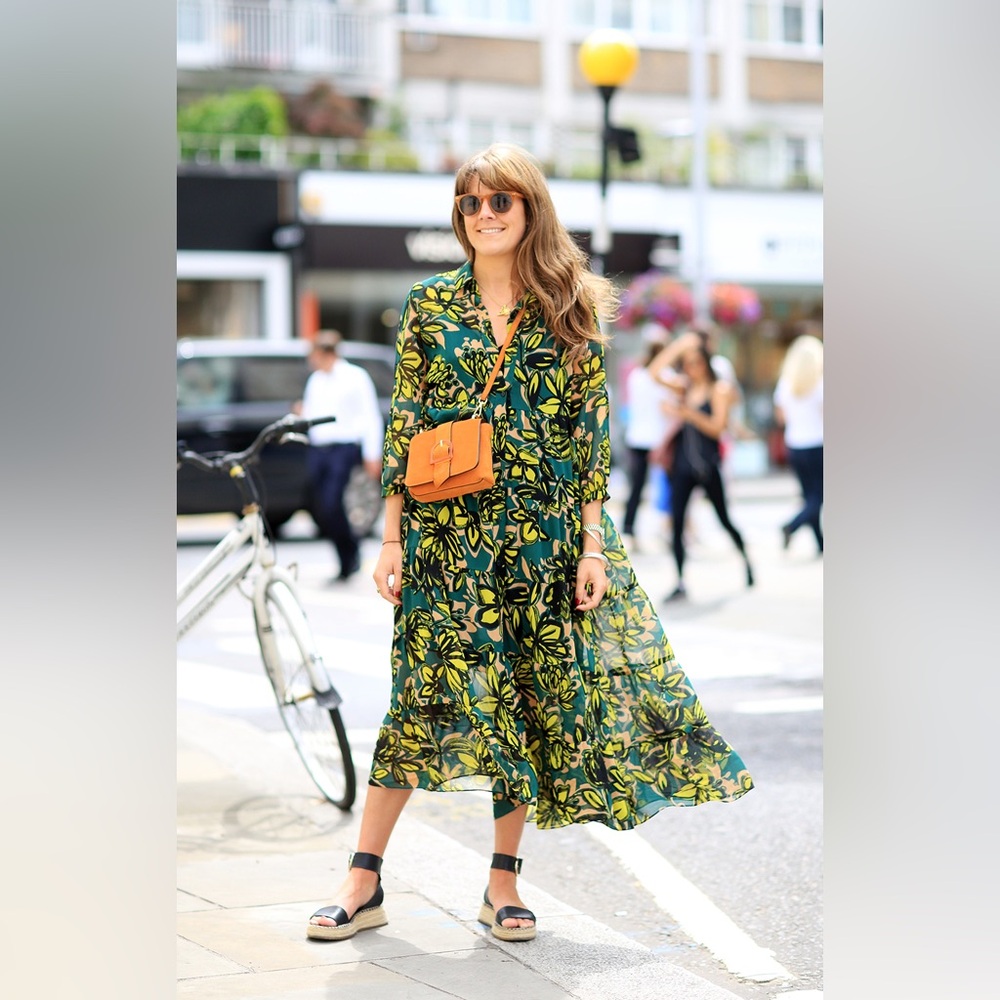 Zara Sheer Floral Button-Front Midi Dress – Size XS (NWT)